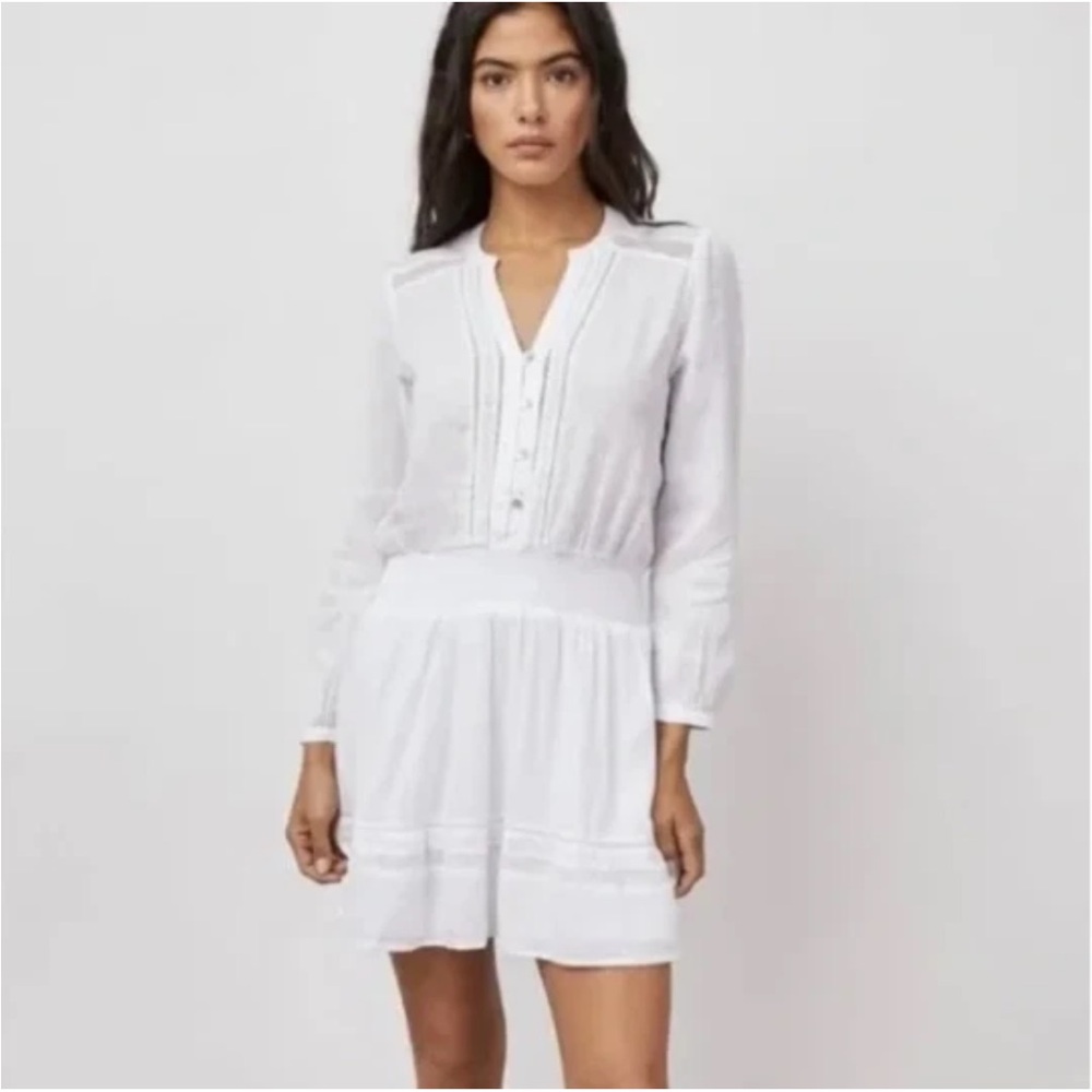 Rails 'Jasmine' White Blouson Linen Blend Dress - size Medium